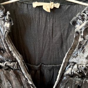 Crushed blue velvet top